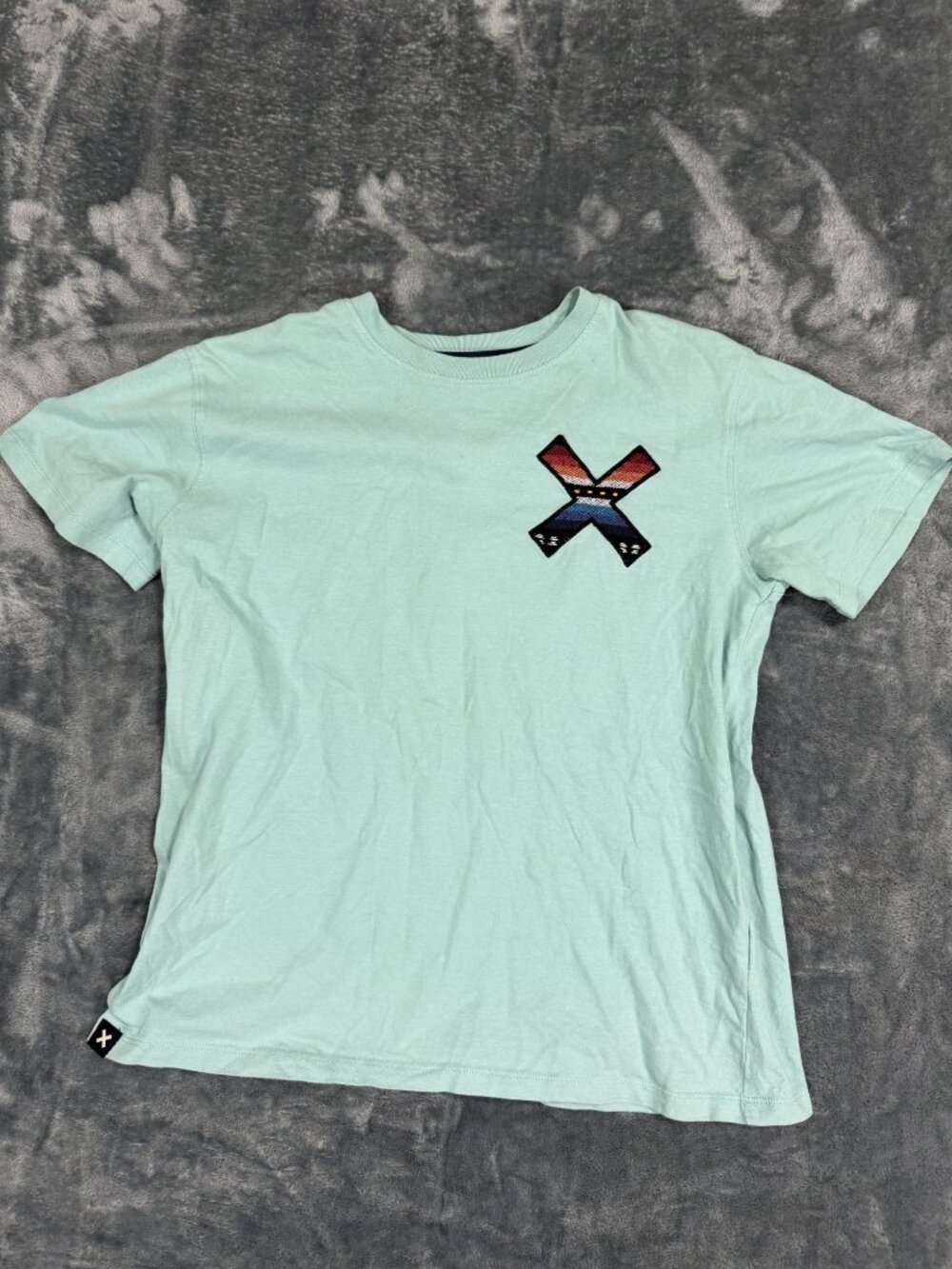 Blue Banana Womens Mint Green Embroidered X Design Short Sleeve T-Shirt S